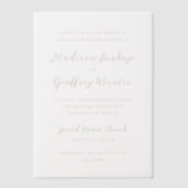 Bold Script Pink Elegant Wedding Pergament Einladungen (Vorderseite)