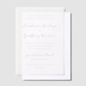 Bold Script Pink Elegant Wedding Pergament Einladungen (Versetzt)