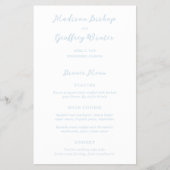 Bold Script Powder Blue Budget Wedding Menu Flyer (Vorne)