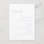 Bold Script Powder Blue Elegant Wedding Begleitkarte (Vorderseite)