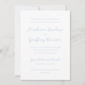 Bold Script Powder Blue Elegant Wedding Einladung (Vorderseite)