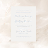 Bold Script Powder Blue Elegant Wedding Einladung