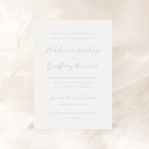 Bold Script Powder Blue Elegant Wedding