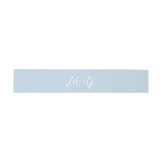 Bold Script Powder Blue Elegant Wedding Einladungsbanderole (Flach)