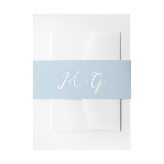 Bold Script Powder Blue Elegant Wedding Einladungsbanderole (Vorderseite Beispiel)