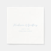Bold Script Powder Blue Elegant Wedding Serviette (Vorderseite)