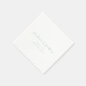 Bold Script Powder Blue Elegant Wedding Serviette (Ecke)
