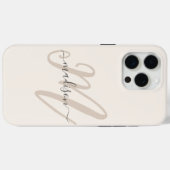 Bold Script Stilvolle Monogram und Name in Beige Case-Mate iPhone Hülle (Rückseite (Horizontal))