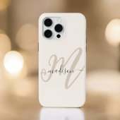 Bold Script Stilvolle Monogram und Name in Beige iPhone Hülle