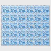 Bold Script Typografy Boy Baby Shower Geschenkpapier (Flach)