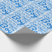 Bold Script Typografy Boy Baby Shower Geschenkpapier (Ecke)