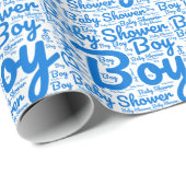 Bold Script Typografy Boy Baby Shower Geschenkpapier (Rolleneckpunkt)