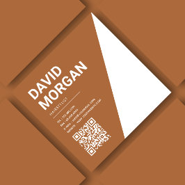 Bold Script Typografy Qr Code Terracotta Quadratische Visitenkarte