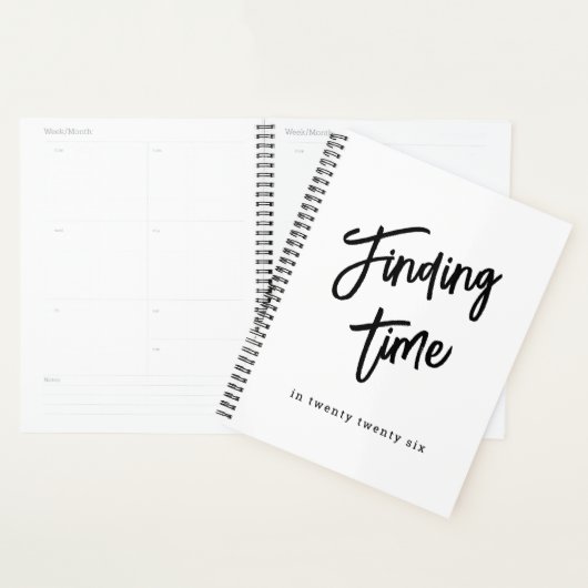 Bold Script Typography Black & White Custom Name Planer (Anzeige)