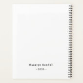 Bold Script Typography Black & White Custom Name Planer (Rückseite)