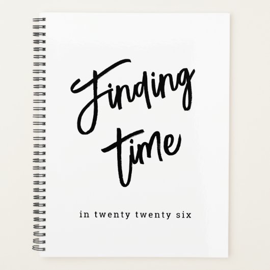 Bold Script Typography Black & White Custom Name Planer (Vorderseite)