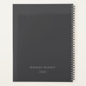 Bold Script Typography Gray Custom Planer (Rückseite)
