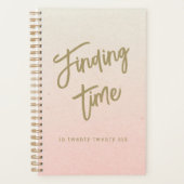 Bold Script Typography Pink & Gold Personalized Planer (Vorderseite)