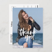 Bold Script White Vielen Dank Abschluss Postcard Postkarte (Vorne/Hinten)