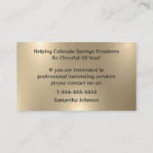 Bold Shiny Gold Event Bartender Business Card Visitenkarte (Rückseite)
