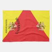 Bold Sicily Sicilian Flag Red and Yellow Geschirrtuch (Horizontal)