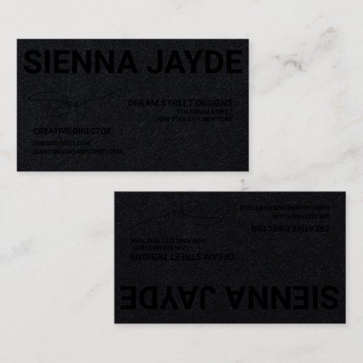 BOLD SIGNATURE MATURE BLACK BUSINESS CARD VISITENKARTE (Vorne/Hinten)