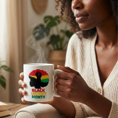 Bold Silhouette Afro Woman Raised Fist Kaffeetasse
