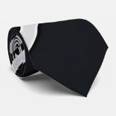 Bold Silver Stripe Black Neck Tie Krawatte (Gerollt)