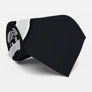 Bold Silver Stripe Black Neck Tie Krawatte