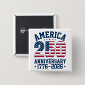 Bold Simple America 250 Anniversary Red and Blue Button (Vorne & Hinten)