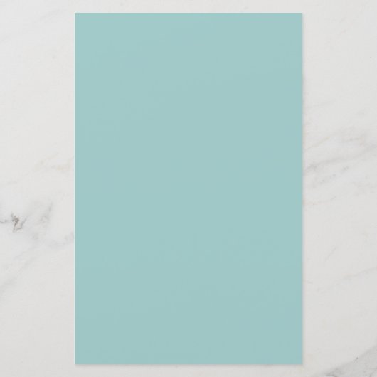 Bold Simple Aqua Blue Simple Custom Wedding Menu (Rückseite)
