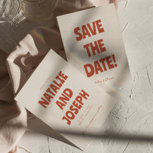 Bold Simple Bright Funky Retro Einzigartige Hochze Save The Date
