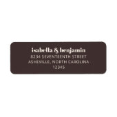Bold Simple Brown Modern Wedding Return Address (Vorne)