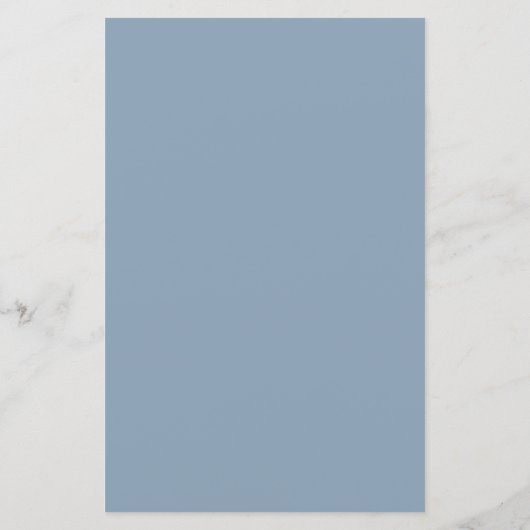 Bold Simple Dusty Blue Simple Custom Wedding Menu (Rückseite)