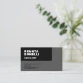 Bold Simple Gray Black Modern Minimalistisch Visitenkarte (Stehend Vorderseite)