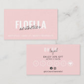 Bold Simple Hübsch Pink Script Beauty Loyalty Visitenkarte (Vorne/Hinten)