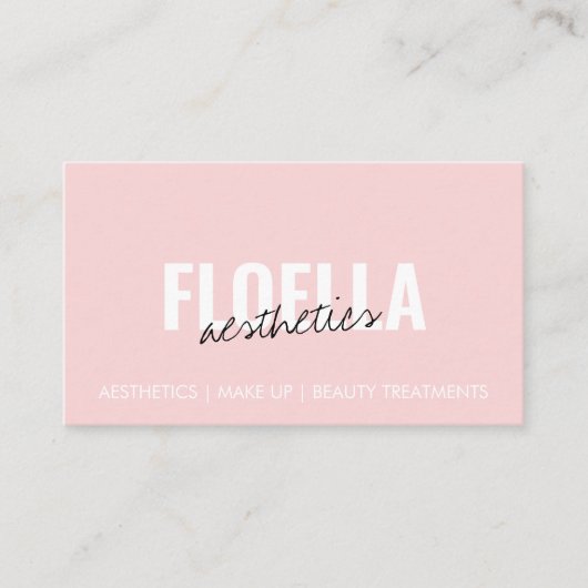 Bold Simple Hübsch Pink Script Beauty Loyalty Visitenkarte (Vorderseite)
