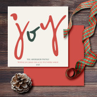 Bold Simple Joy Red Green Card
