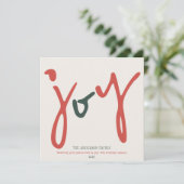 Bold Simple Joy Red Green Card Karte (Stehend Vorderseite)