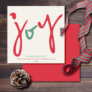 Bold Simple Joy Red Green Karte