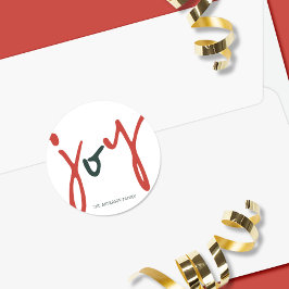 Bold Simple Joy Red Green Runder Aufkleber