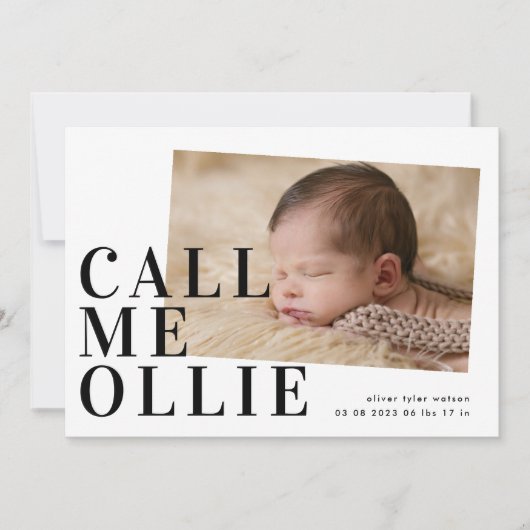 Bold Simple minimalist Foto von Call Me Birth (Vorderseite)