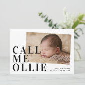 Bold Simple minimalist Foto von Call Me Birth (Stehend Vorderseite)