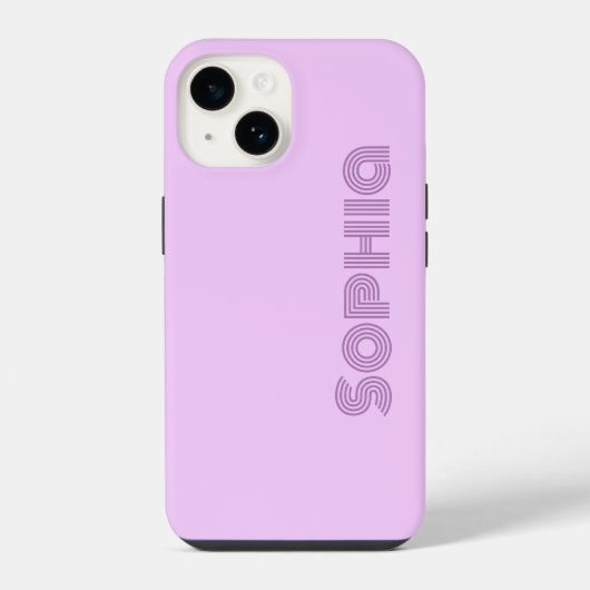Bold Simple Retro Lilac Lavender Monogramm Name iPhone Hülle (Rückseite)