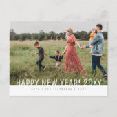 Bold Simple Script Happy New Year Holiday Postkarte (Vorderseite)