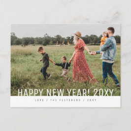 Bold Simple Script Happy New Year Holiday Postkarte