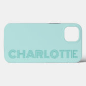 Bold Simple TrendGreen Personalisiert Monogram Case-Mate iPhone Hülle (Rückseite (Horizontal))