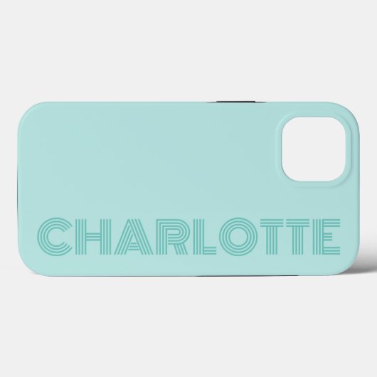 Bold Simple TrendGreen Personalisiert Monogram Case-Mate iPhone Hülle (Rückseite (Horizontal))