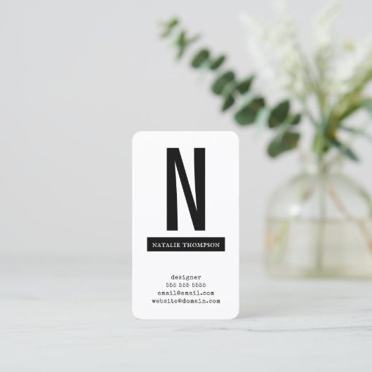 Bold Simple Trendy Beruflich Modern Minimalistisch Visitenkarte (Stehend Vorderseite)