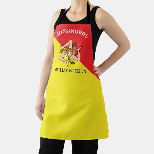 Bold Sizilian Sizilian Flag Rot und Gelb Schürze (InSitu)